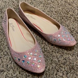 Forever Pink Glitter Flats